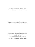 WHAT WE OWE TO THE GLOBAL POOR a DISCUSSION OF THOMAS POGGES VIEW 