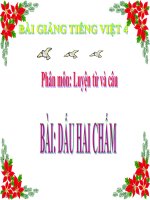 Bài giảng tiếng việt 4 tuần 2 bài luyện từ và câu   dấu hai chấm 