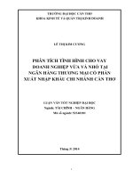 phân tích tình hình cho vay doanh nghiệp vừa và nhỏ tại ngân hàng thương mại cổ phần xuất nhập khẩu chi nhánh cần thơ