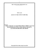 Thực trạng và giải pháp phát triển vận tải hành khách công cộng bằng xe buýt tại thành phố hồ chí minh 