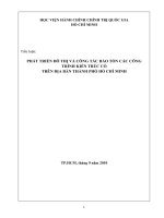 Tiểu luận phát triển đô thị và công tác bảo tồn các công trình kiến trúc cổ trên địa bàn thành phố hồ chí minh 