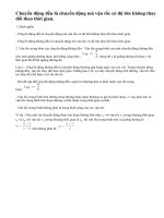 Lý thuyết về chuyển động đều - chuyển động không đều