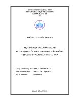 Một số biện pháp đẩy mạnh hoạt động xúc tiến cho thuê văn phòng tại công ty cổ phần đầu tư VCN