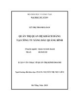 Luận văn thạc sĩ quản trị quan hệ khách hàng tại công ty xăng dầu quảng bình