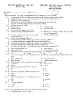 Đề kiểm tra học kì 1 môn tin học lớp 11 (gồm 2 đề biên soạn công phu) 