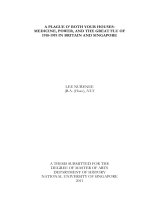 A plague o both your houses  medicine, power and the great flu of 1918  1919 in britain and singapore 