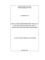 Luận văn thạc sĩ quản lý hoạt động bồi dưỡng năng lực ngoại ngữ cho giáo viên tiếng anh các trường trung học phổ thông tỉnh điện biên 