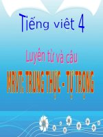 Bài giảng tiếng việt 4 tuần 6 bài luyện từ và câu   mở rộng vốn từ trung thực   tự trọng 