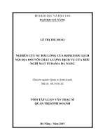 Nghiên cứu sự hài lòng của khách du lịch nội địa đối với chất lượng dịch vụ của khu nghỉ mát furama đà nẵng 