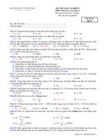 Đề và đáp án thi trắc nghiệm 1 tiết vật lý lớp 11 