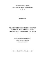 phân tích tình hình huy động vốn tại ngân hàng tmcp sài gòn thương tín – chi nhánh trà vinh
