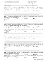 Đề kiểm tra vật lý 45 phút lần 1   THPT tràng định 