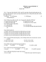 Đề kiểm tra môn sinh học 12