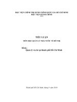 Tiểu luận QLNN về đô thị, vấn đề quản lý vỉa hè tại thành phố hồ chí minh 