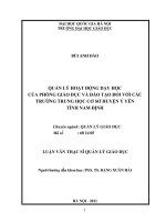 Quản lý hoạt động dạy học của phòng giáo dục và đào tạo đối với các trường trung học cơ sở huyện ý yên tỉnh nam định luận văn ths  giáo dục học 
