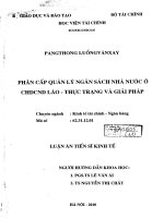 phân cấp quản lý ngân sách nhà nước ở chnd lào thực trạng và giải pháp