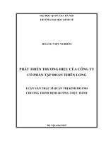 Phát triển thương hiệu của công ty cổ phần tập đoàn thiên long  luận văn ths 2015 