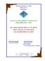 quy hoạch khu dân cư tự phát thực trạng và giải pháp tại thành phố cần thơ