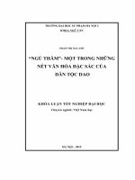 Khoá luận tốt nghiệp ngủ thăm một trong những nét văn hóa đặc sắc của dân tộc dao