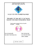 tìm hiểu về thu hút và sử dụng nguồn vốn fdi ở tỉnh đồng tháp