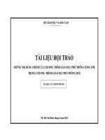 Tài liệu hội thảo Chương trình giáo dục phổ thông tổng thể trong chương trình giáo dục phổ thông mới