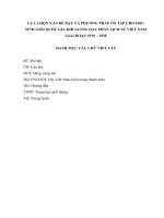 LỰA CHỌN vấn đề dạy và PHƯƠNG PHÁP ôn tập CHO học SINH GIỎI QUỐC GIA KHI GIẢNG dạy PHẦN LỊCH sử VIỆT NAM GIAI đoạn 1919 – 1930 