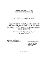 xây dựng đời sống văn hóa của hội liên hiệp phụ nữ tỉnh cà mau dưới ánh sáng tư tưởng hồ chí minh trong giai đoạn hiện nay