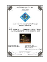 giá trị pháp lý của công chứng trong các giao dịch về quyền sử dụng đất