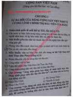 NGÂN HÀNG CÂU HỎI TRẮC NGHIỆM MÔN ĐƯỜNG LỐI CM ĐCSVN theo chương (iuh)