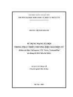Sử dụng mạng xã hội trong phát triển thương hiệu báo điện tử (khảo sát báo vnexpress, VTC news, vietnamplus 