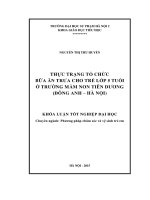 Khoá luận tốt nghiệp thực trạng tổ chức bữa ăn trưa cho trẻ lớp 5 tuổi ở trường mầm non tiên dương (đông anh   hà nội)