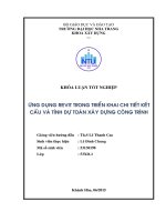Ứng dụng revit trong triển khai chi tiết kết cấu và tính dự toán xây dựng công trình