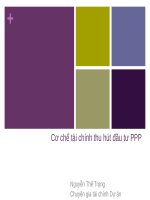 Bài giảng Cơ chế tài chính thu hút đầu tư PPP  Nguyễn Thế Trọng