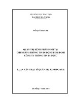 Luận văn thạc sĩ quản trị kênh phân phối tại chi nhánh thông tin di động bình định công ty thông tin di động