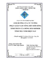ảnh hưởng của tư tưởng phật giáo nam tông đến đời sống tinh thần của đồng bào khmer tỉnh trà vinh hiện nay