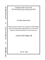 Luận văn thạc sĩ đánh giá mức độ đáp ứng với chuẩn nghề nghiệp giáo viên trung học phổ thông cử nhân sư phạm do trường đại học an giang đào tạo 