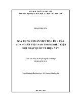 Xây dựng chuẩn mực đạo đức của con người việt nam trong điều kiện hội nhập quốc tế hiện nay 