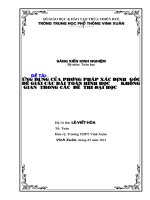 Ứng dụng phương pháp xác định góc để giải các bài toán hình học không gian trong các đề thi đại học