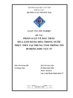 pháp luật về đấu thầu mua sắm hàng hóa trong nước thực tiễn tại trung tâm thông tin di động khu vực iv
