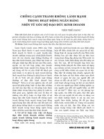 Chống cạnh tranh không lành mạnh trong hoạt động ngân hàng