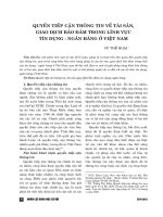 Quyền tiếp cận thông tin về tài sản, giao dịch bảo đảm trong lĩnh vực tín dụng  ngân hàng ở Việt Nam