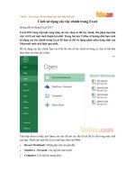 Cách sử dụng các tùy chỉnh trong Excel