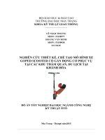 Nghiên cứu thiết kế, chế tạo mô hình xe goped scooter có gắn động cơ phục vụ tại các khu tham quan, du lịch tại khánh hòa