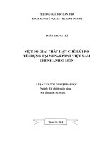 một số giải pháp hạn chế rủi ro tín dụng tại nhnoptnt việt nam chi nhánh ô môn