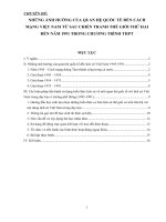 NHỮNG ẢNH HƯỞNG của QUAN hệ QUỐC tế đến CÁCH MẠNG VIỆT NAM từ SAU CHIẾN TRANH THẾ GIỚI THỨ HAI đến năm 1991 TRONG CHƯƠNG TRÌNH THPT 