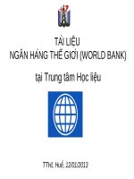 Bài giảng Tài liệu Ngân hàng Thế giới (World Bank)  Trung tâm Học liệu Huế