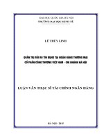 Quản trị rủi ro tín dụng tại ngân hàng TMCP công thương việt nam   chi nhánh hà nội  luận văn ths 