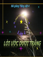 Bài giảng tiếng việt 4 tuần 7 bài kể chuyện   lời ước dưới trăng 