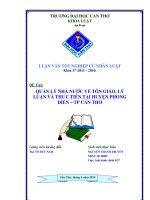 quản lý nhà nước về tôn giáo, lý luận và thưc tiển tại huyện phong điền – tp cần thơ