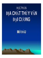 BÀI GIẢNG địa CHẤT THỦY văn đại CƯƠNG 